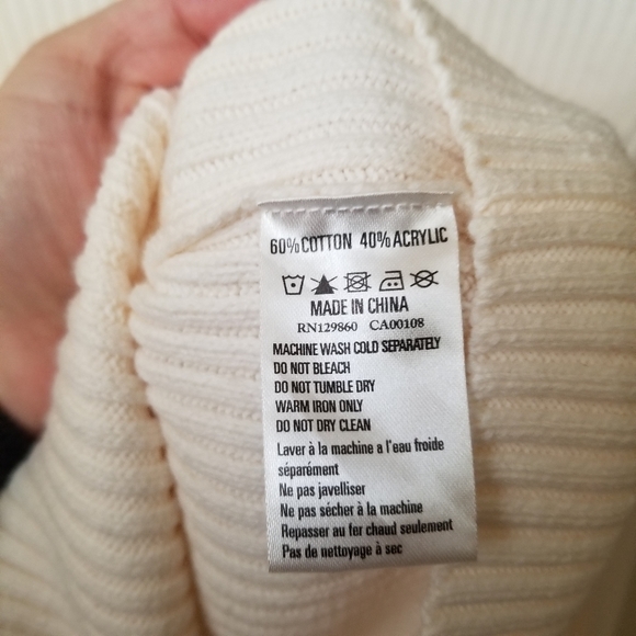 RHYTHM. Made for Adventure Ribbed Cotton Blend Turtleneck Sweater W Size Large - Picture 6 of 8